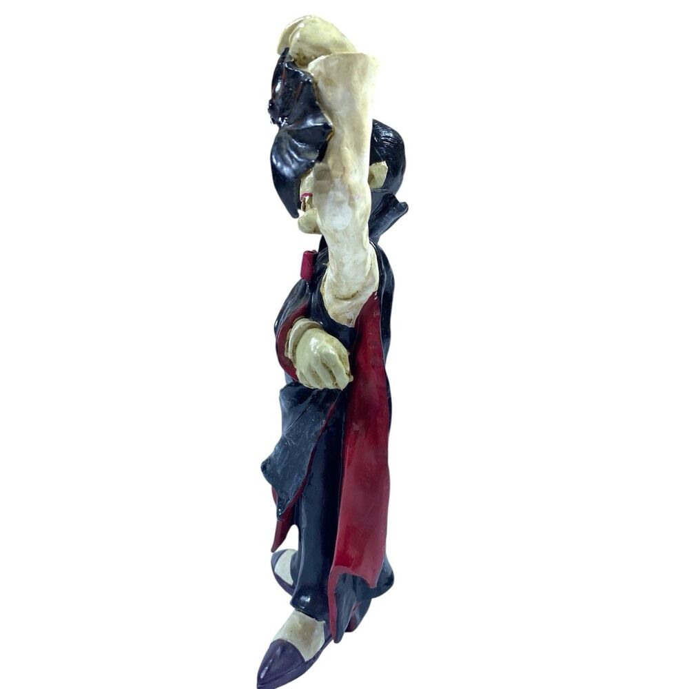 Vintage Casting Resin Dracula With Bat Standing Figurine Halloween Collectible - Picture 7 of 9